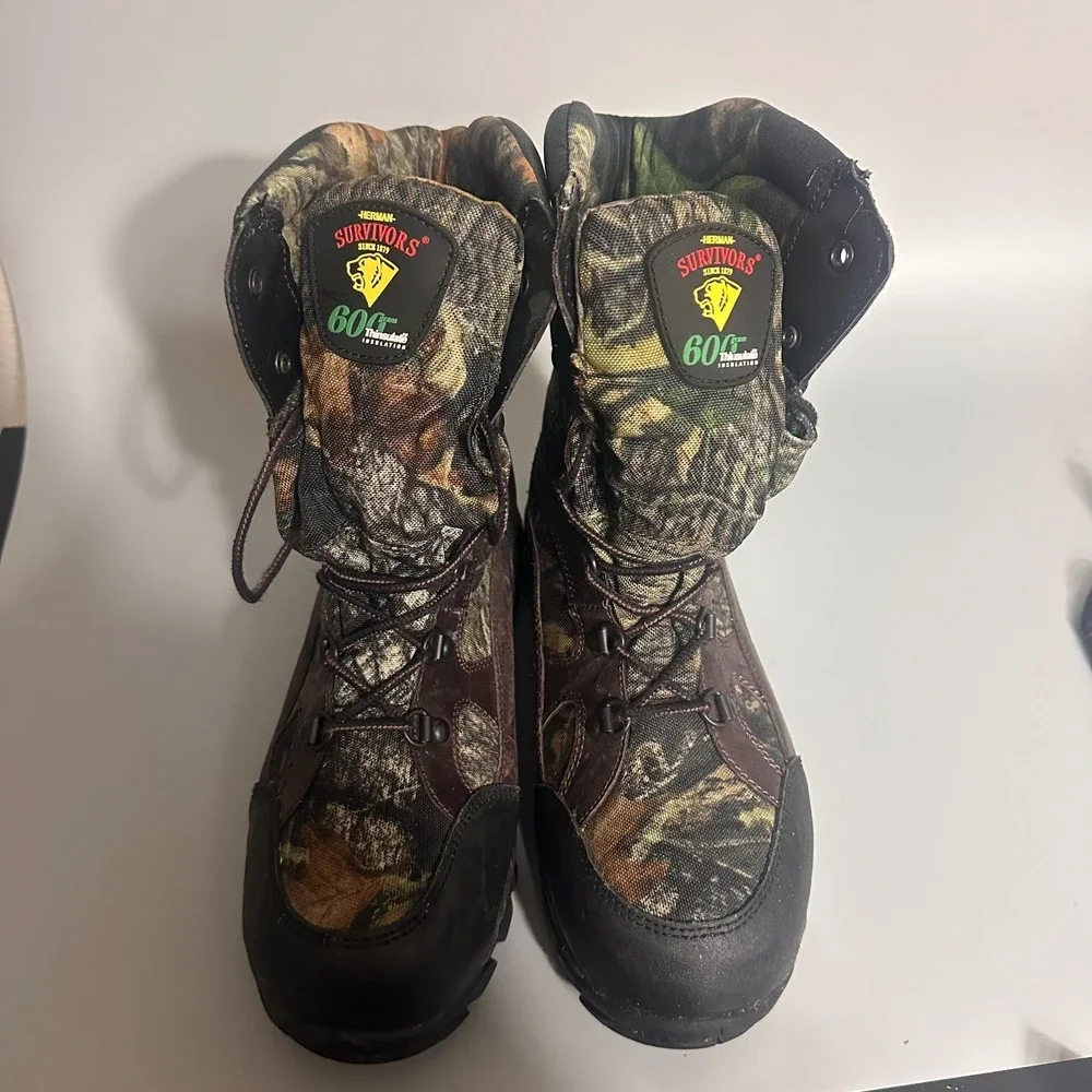 Herman Survivors Camo Hunting Boots VII 8.5 Leather 600g Thinsulate waterproof‎